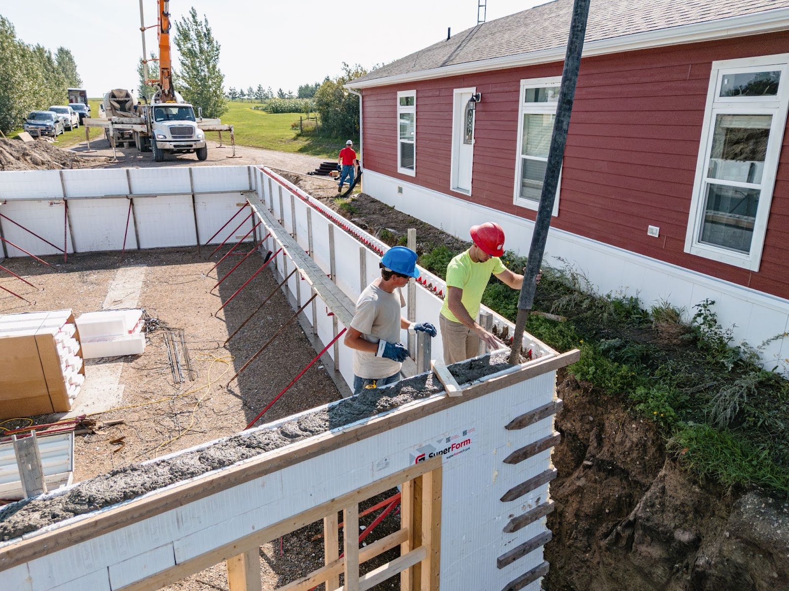 A home is being constructed with ICFs from SuperForm.