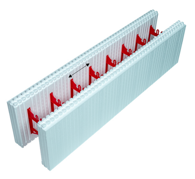 6 inch tie spacing of SuperForm ICF block