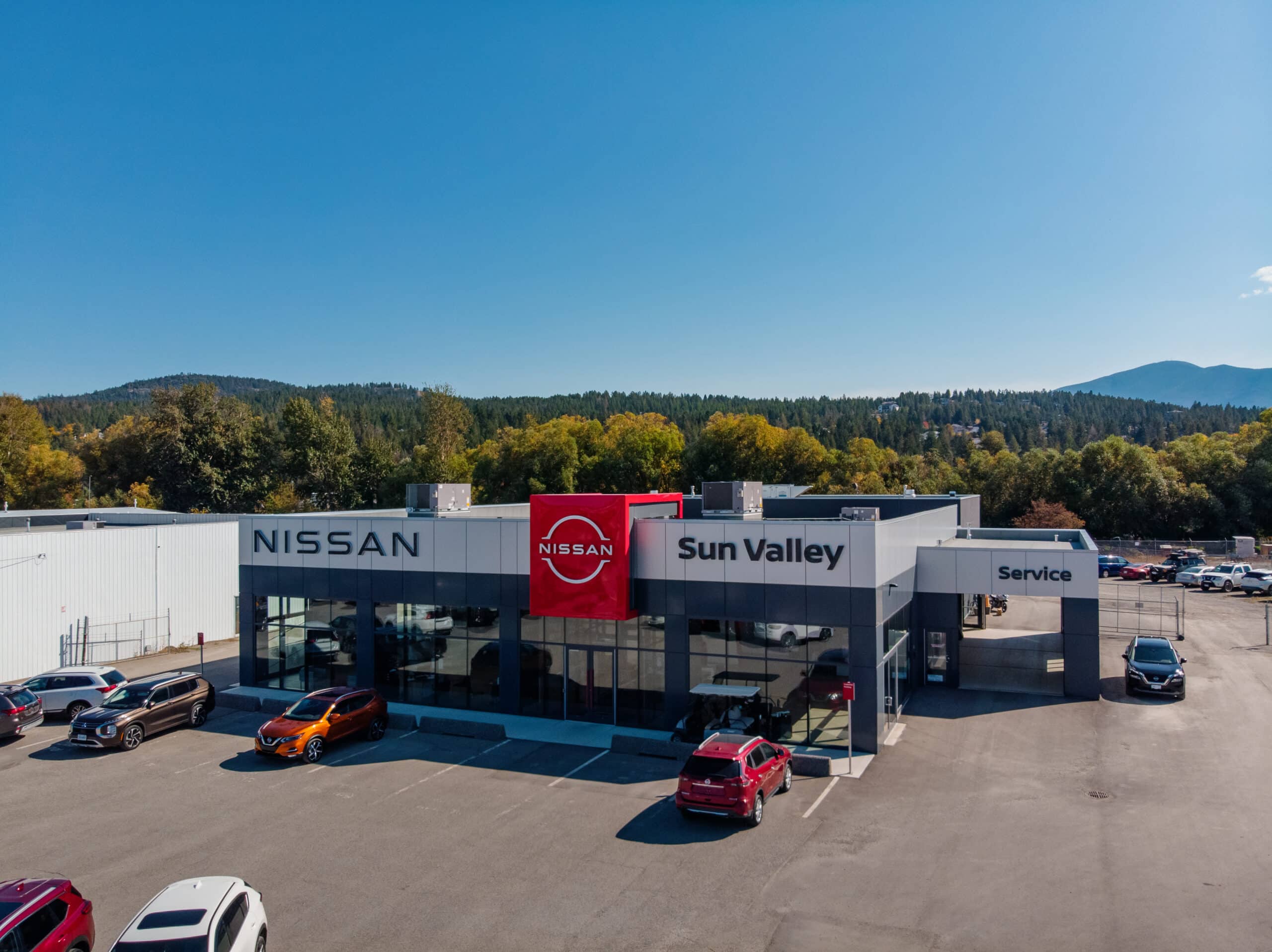 This image depicts a Nissan dealership in Canada.