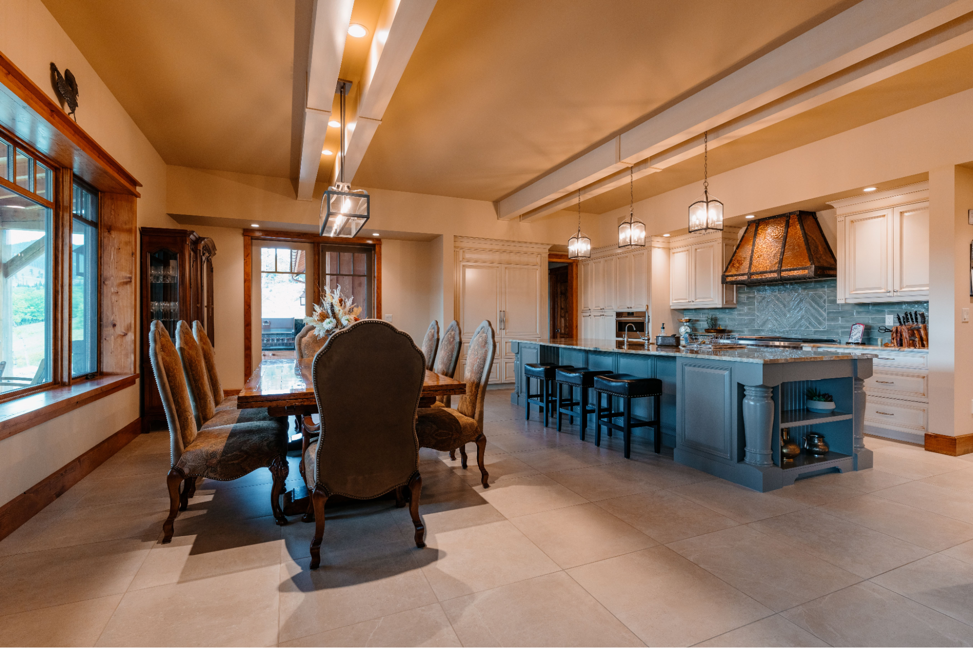 This image depicts the kitchen and dining area of an ICF home.